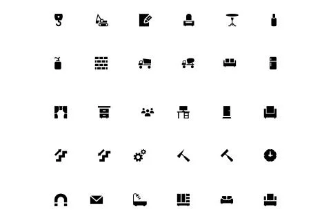 Modern Universal Black Web Icons Stock Illustration