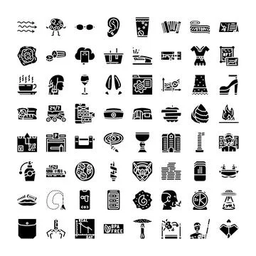 Modern universal glyph set for web and mobile 스톡 일러스트