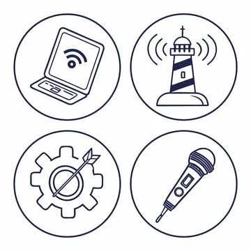 Modern Universal Icon Base: Abstract Simple Object Design Illustrazione stock