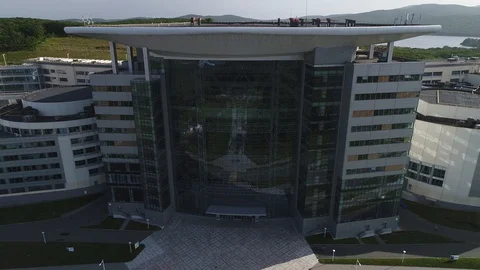 Modern university campus in summer Stock Footage 128277147