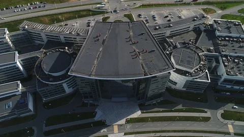 Modern university campus in summer Stock Footage 128277186