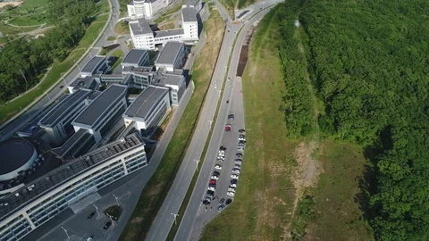 Modern university campus in summer Stock Footage 128277936