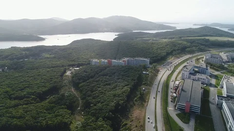 Modern university campus in summer Stock Footage 128277991
