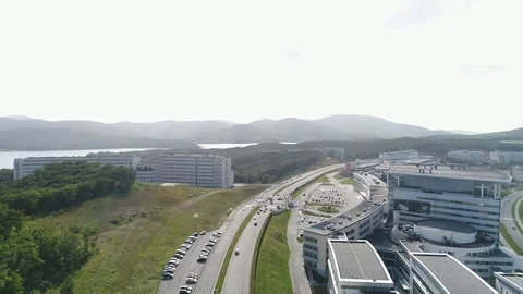 Modern university campus in summer Stock Footage 128278512