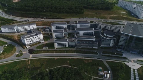 Modern university campus in summer Stock Footage 128279996