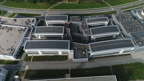 Modern university campus in summer Stock Footage 128280367