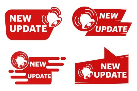 Modern update vector icon set representing software upgrades Stockillustratie