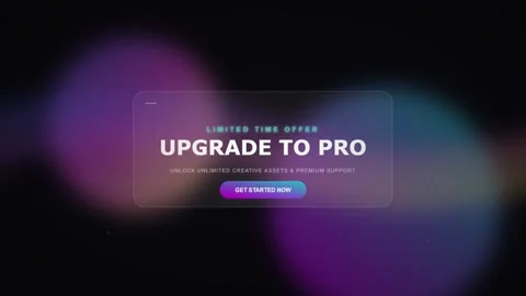Modern Upgrade To Pro Interface With Glassmorphism And Vibrant Illustration Stockbeeldmateriaal 333051796