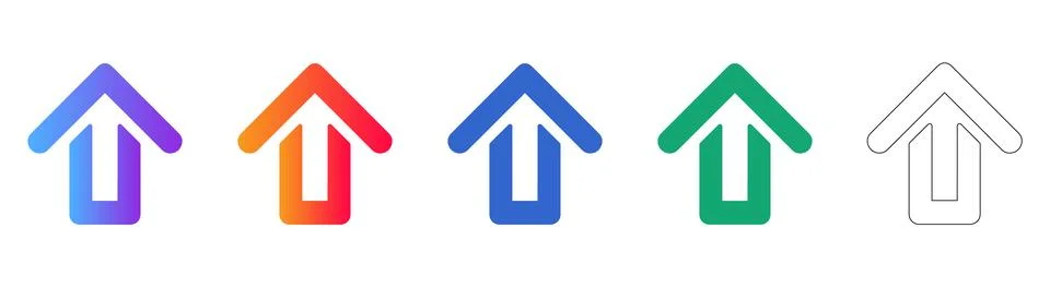 Modern Upload and Navigation Icons Stock Illustration