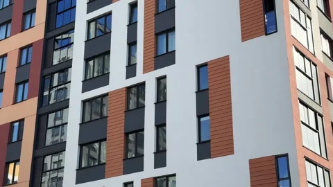 A Modern Urban Apartment Complex, Vibrant Cityscape Environment Stock Footage 288339604