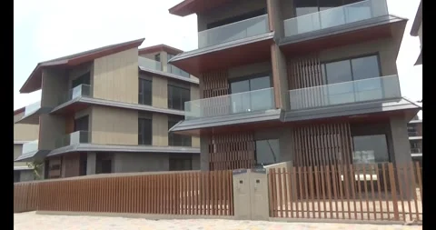 Modern urban area under construction Video stock 308995426