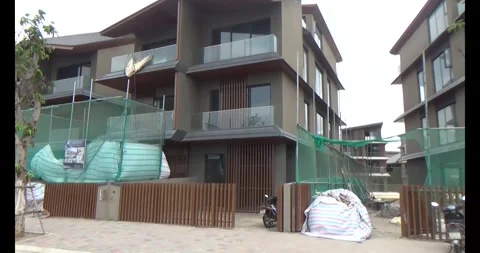 Modern urban area under construction Video stock 308995578