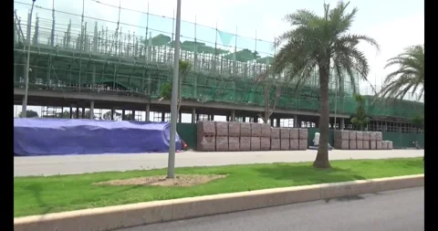 Modern urban area under construction Stock Footage 308997264