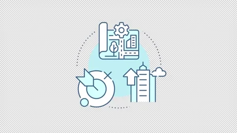 Modern urban development planning animated mobile app onboarding Stock Footage 346715396