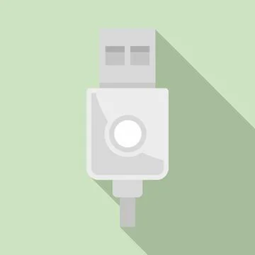 Modern usb cable icon, flat style Stock Illustration