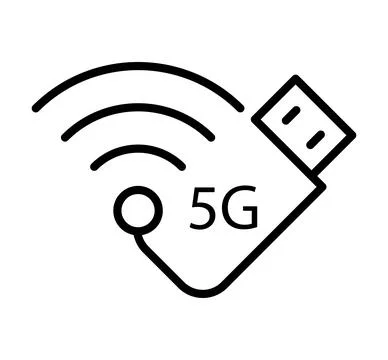 Modern USB Device Representing 5G Technology and Wireless Connectivity Stock Illustration