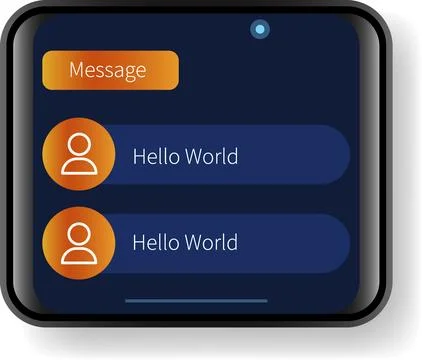 Modern User Interface Design of Chat Application with Dark Theme and Messag.. 스톡 일러스트