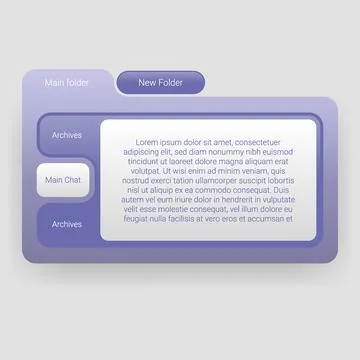 Modern User Interface Folder Dashboard for Chat Archives Management Stock Illustration