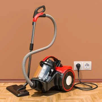 Modern vacuum cleaner in interior, 3D rendering Stock Illustration