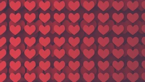 Modern Valentines Day background with stackes heart shapes Illustrazione stock