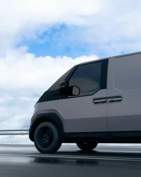 Modern van on the road Stock Footage 318140113