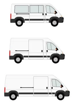 Modern van set Illustrazione stock
