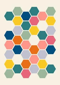 Modern vector abstract geometric poster with polygon shapes. Retro Memphis st Stock Illustration