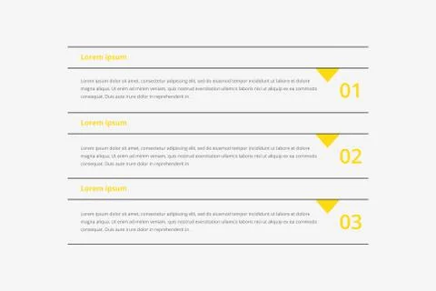 Modern vector abstract infographic with 3 steps or processes elements. Stock Illustration