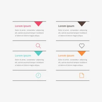 Modern vector abstract infographic with 4 steps or processes elements Illustrazione stock