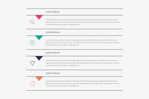 Modern vector abstract infographic with 4 steps or processes elements Illustrazione stock
