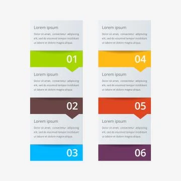 Modern vector abstract infographic with 6 steps or processes elements イラスト素材