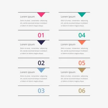 Modern vector abstract infographic with 6 steps or processes elements イラスト素材