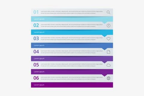 Modern vector abstract infographic with 6 steps Illustrazione stock