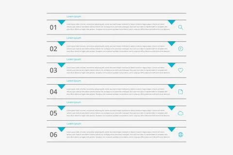 Modern vector abstract infographic with 6 steps 스톡 일러스트