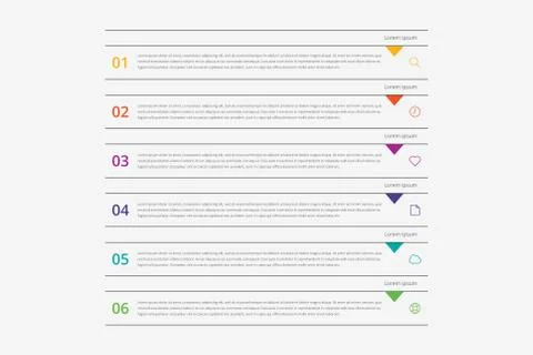 Modern vector abstract infographic with 6 steps or processes elements 스톡 일러스트