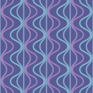 Modern vector abstract seamless geometric pattern with waves gradient in retro Stock Illustration