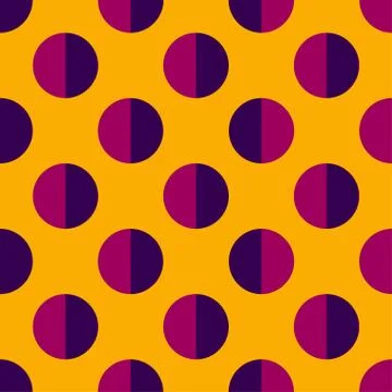 Modern vector abstract seamless pattern. Colorful circles on a yellow backgro Stock Illustration