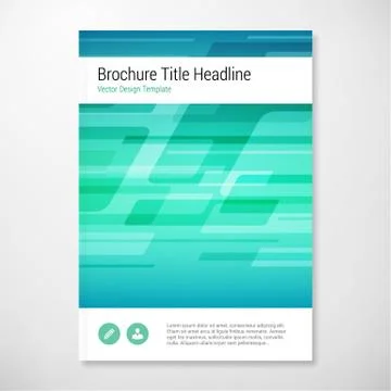 Modern Vector abstract shape blue and green brochure report design template Ilustração Stock
