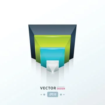 Modern vector abstract triangle green blue gray color Stock Illustration