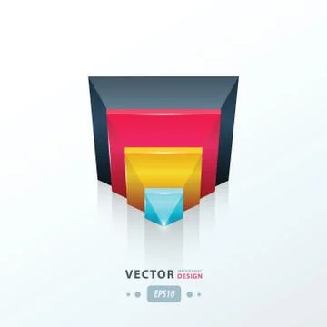 Modern vector abstract triangle pink, blue, yellow Illustrazione stock