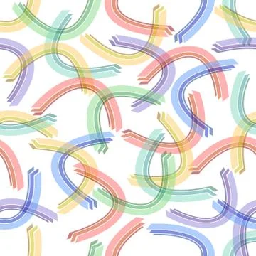 Modern vector background tile with pastel overlapping bows on white area Stock Illustration