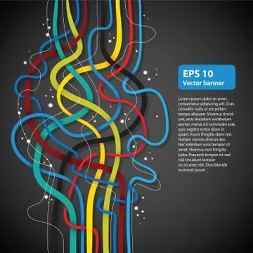 Modern vector banner with hand-drawn lines Stock Illustration