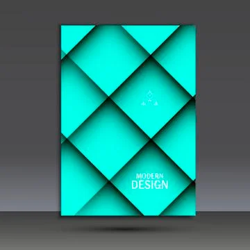 Modern vector brochure design template with abstract line Stock Illustration
