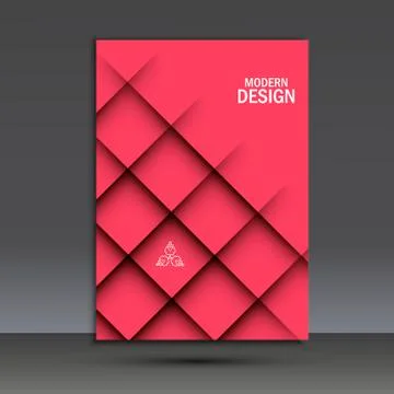 Modern vector brochure design template with abstract line Stock Illustration