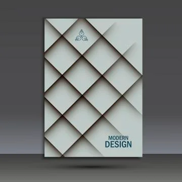 Modern vector brochure design template with abstract line Stock Illustration