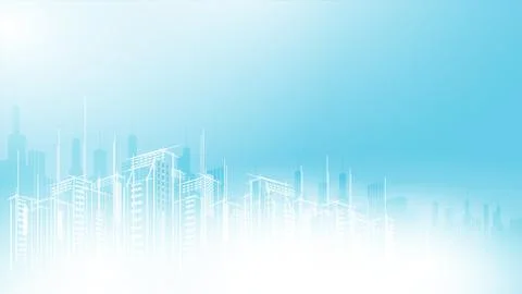Modern vector city scape sky scraper background. Architectural business build Stock Illustration