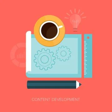 Modern vector content development illustration Illustrazione stock