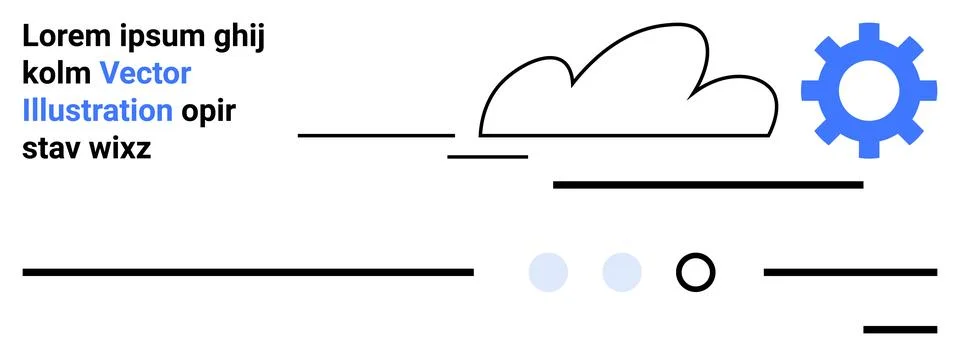 Modern Vector Design with Cloud and Gear Elements for Digital Content Layouts Stock Illustration