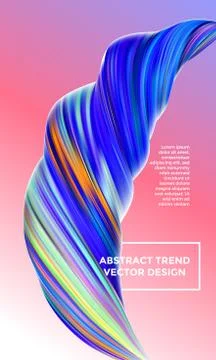 Modern vector digital painting abstract background. Creative vivid 3d flow pa Illustrazione stock