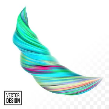 Modern vector digital painting abstract background. Creative vivid 3d flow fl Stock Illustration